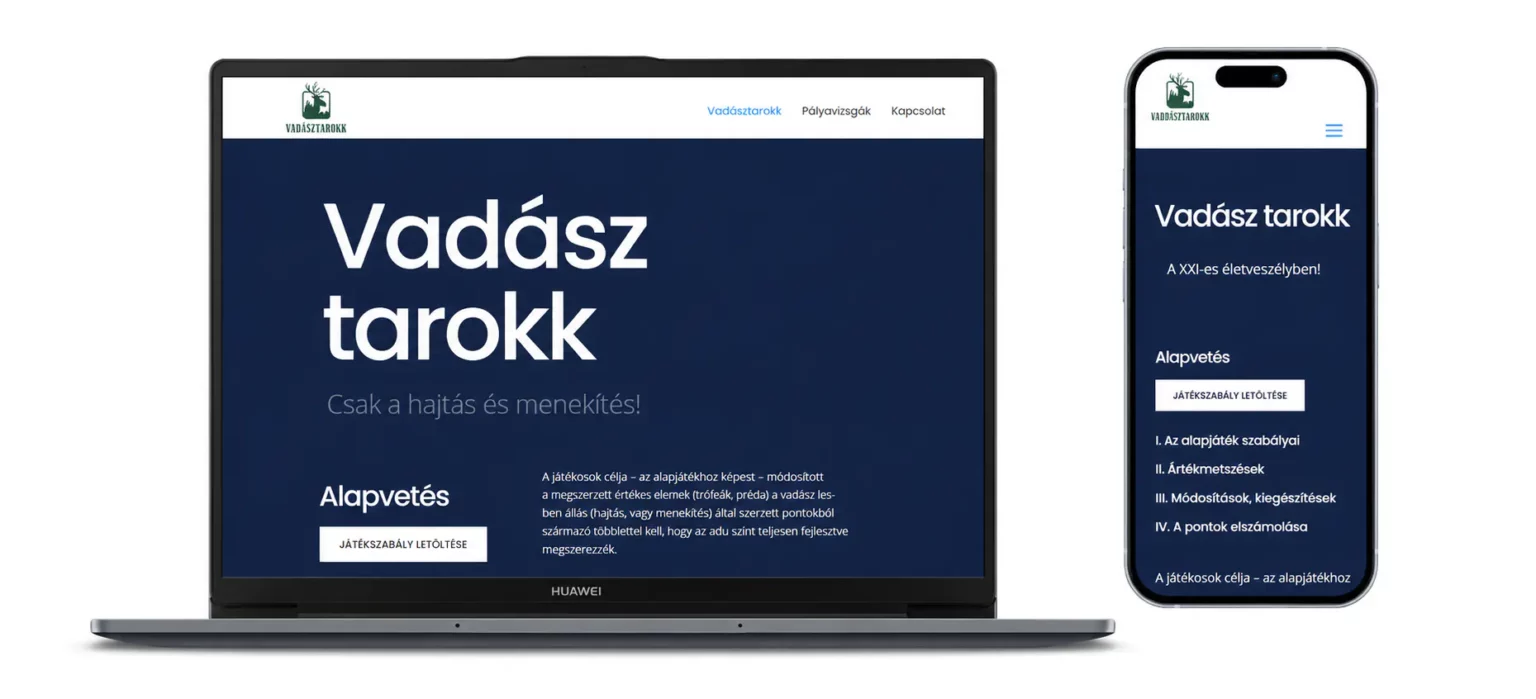 Weboldal keszites referencia vadasztarokk